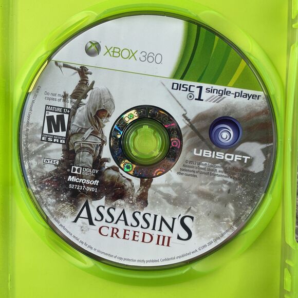 Assassin's Creed III Gamestop Edition (Microsoft Xbox 360, 2012) Complete CIB - Picture 6 of 10